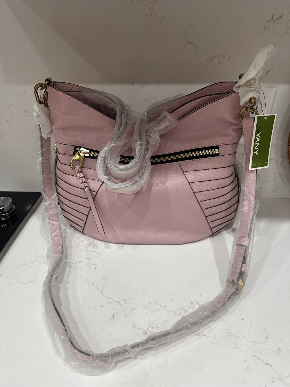 orYANY Pink Shoulder Bag with Gold Hardware